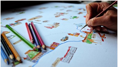 Pristatytas ranka pieštas kelionių po Lietuvą žemėlapis vaikams